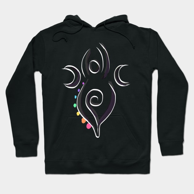 Spiral Goddess T-Shirt Three Symbol Wiccan Pagan and Chakras Hoodie by BeesEz